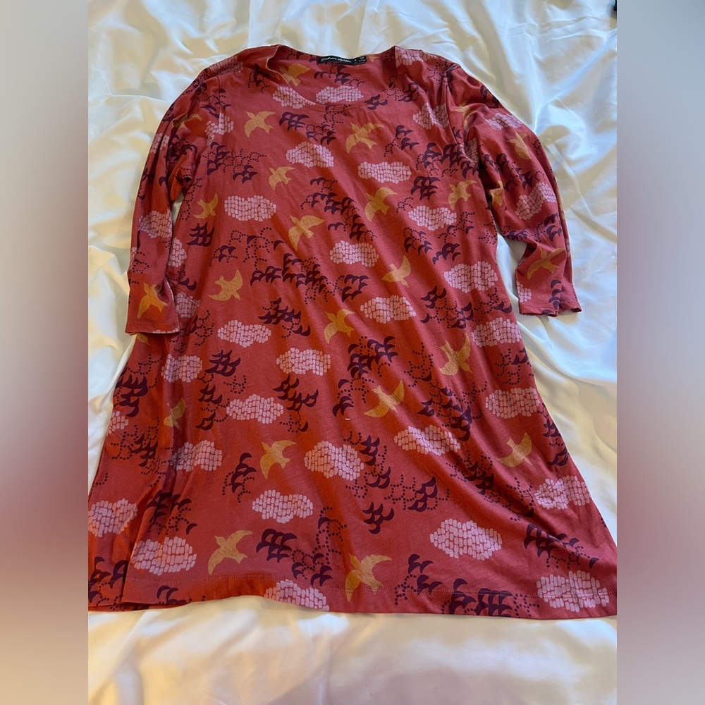 Red and Gold Patterned Dress